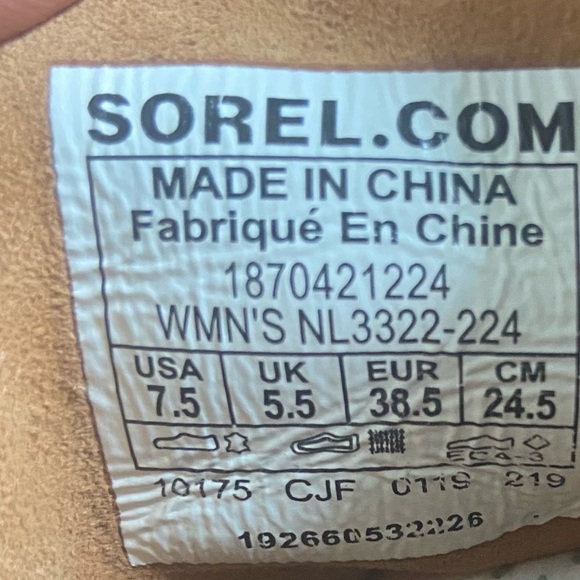 Sorel Evie Women’s Camel Brown Suede Leather Lace Up Boots Sz 7.5 - Picture 5 of 5